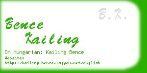 bence kailing business card